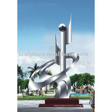 city sculpture of stainless